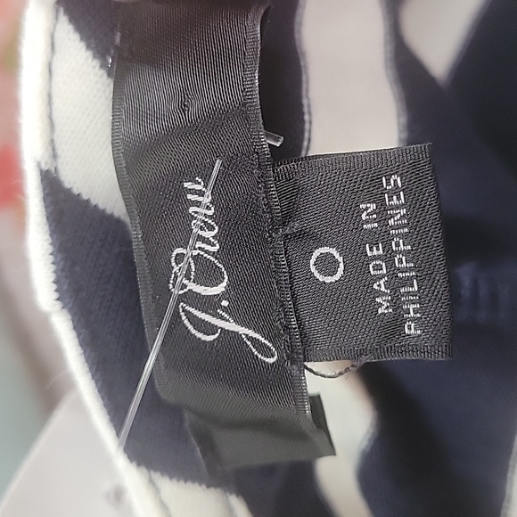 J. Crew navy blue and white horizontal stripes long sleeve dress - Picture 7 of 8